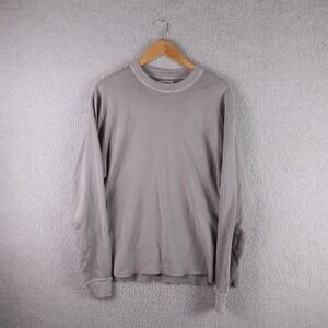 Lady White Co Waffle Knit‎ Thermal Long Sleeve Top Grey Womens Large 40